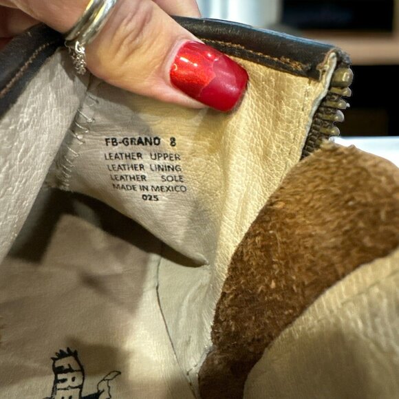 Freebird by Steven Grand Brown Leather Distressed Double Zip Ankle Size 8 - Picture 8 of 8